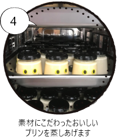 素材にこだわったおいしいプリンを蒸しあげます